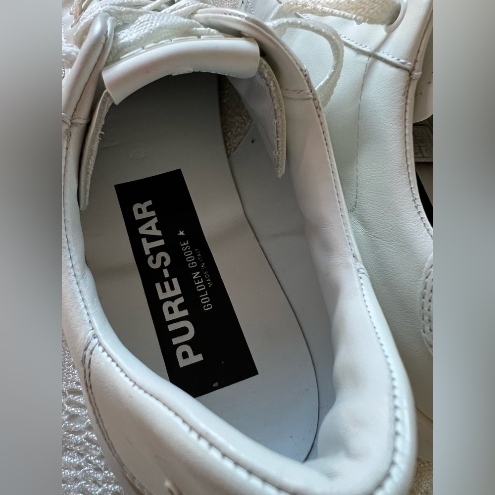 Golden Goose Purestar White Leather Sneakers w/ Swarovski Star – Size 40 - Picture 7 of 16